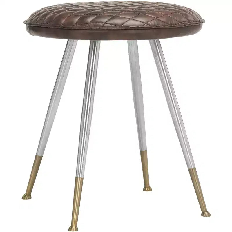 Tabouret moderne du milieu du siècle Brinley - FOX1704 - Marron antique - Safavieh Couture