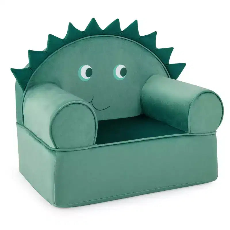 Costway Canapé Enfant Fauteuil en Mousse Rembourré Dinosaure Fauteuil Enfant Moelleux avec Housse Lavable