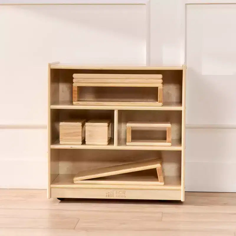 Meuble de rangement pour blocs de construction mobile ECR4Kids, petit, mobilier de salle de classe