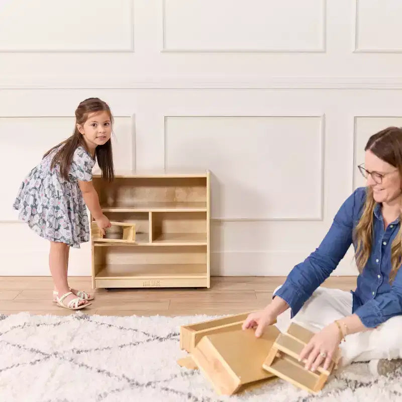 Meuble de rangement pour blocs de construction mobile ECR4Kids, petit, mobilier de salle de classe