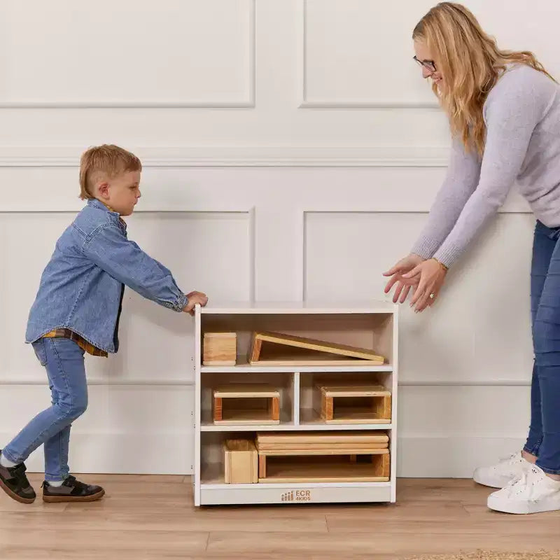 Meuble de rangement pour blocs de construction mobile ECR4Kids, petit, mobilier de salle de classe