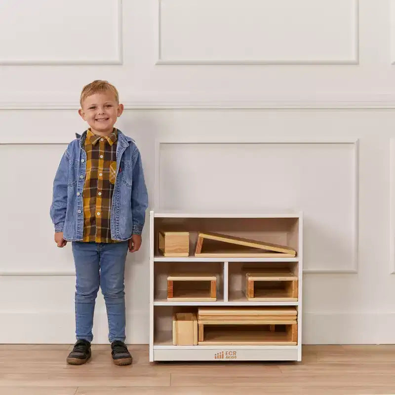 Meuble de rangement pour blocs de construction mobile ECR4Kids, petit, mobilier de salle de classe