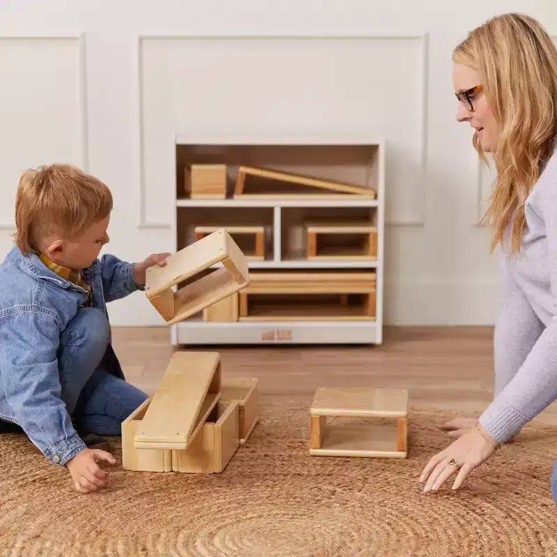 Meuble de rangement pour blocs de construction mobile ECR4Kids, petit, mobilier de salle de classe