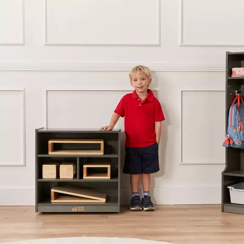 Meuble de rangement pour blocs de construction mobile ECR4Kids, petit, mobilier de salle de classe