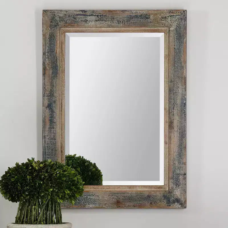 Miroir mural Uttermost Bozeman 38 po, bleu ardoise