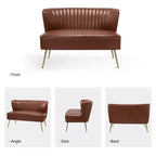 Monica 47 Causeuse contemporaine à oreilles pour salon et chambre à coucher, canapé 2 places confortable sans accoudoirs avec pieds en métal | KARAT HOME