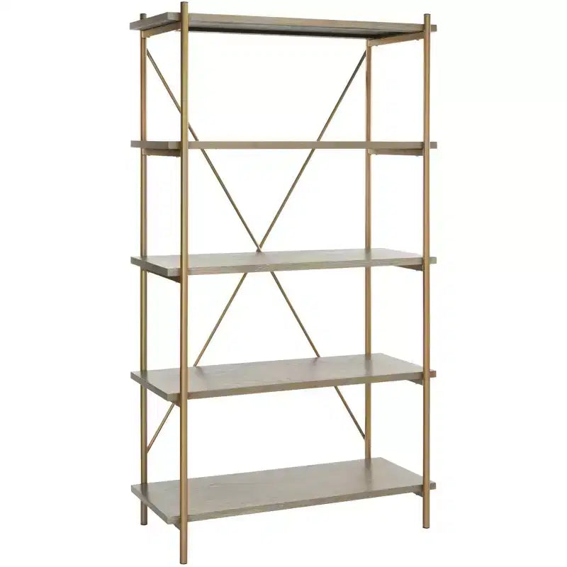 Étagère Rigby à 5 niveaux - ETG6206 - Chêne rustique/doré - Safavieh