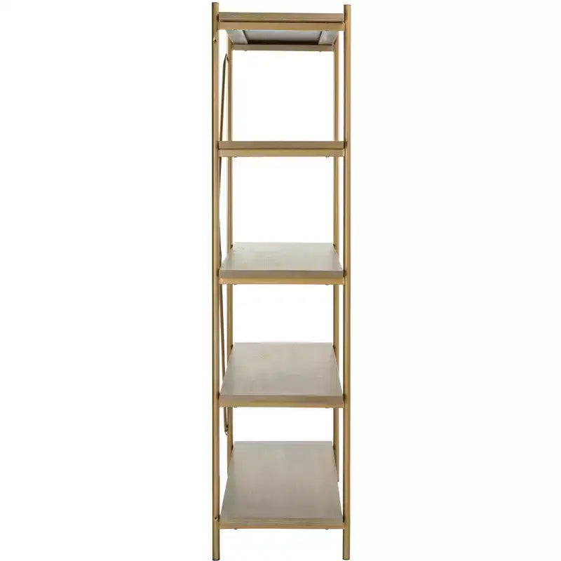 Étagère Rigby à 5 niveaux - ETG6206 - Chêne rustique/doré - Safavieh