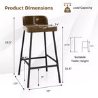 Tabouret de bar à dossier bas industriel Costway de 24,5 po (lot de 2 ou 4)