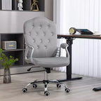 Chaise de bureau Vinsetto, chaise d'ordinateur en velours, chaise de bureau capitonnée avec roulettes pivotantes, hauteur réglable et fonction d'inclinaison