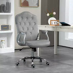 Chaise de bureau Vinsetto, chaise d'ordinateur en velours, chaise de bureau capitonnée avec roulettes pivotantes, hauteur réglable et fonction d'inclinaison