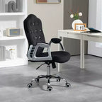 Chaise de bureau Vinsetto, chaise d'ordinateur en velours, chaise de bureau capitonnée avec roulettes pivotantes, hauteur réglable et fonction d'inclinaison