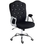 Chaise de bureau Vinsetto, chaise d'ordinateur en velours, chaise de bureau capitonnée avec roulettes pivotantes, hauteur réglable et fonction d'inclinaison