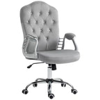 Chaise de bureau Vinsetto, chaise d'ordinateur en velours, chaise de bureau capitonnée avec roulettes pivotantes, hauteur réglable et fonction d'inclinaison