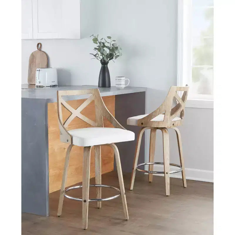 Lot de 2 tabourets de bar à hauteur de comptoir Charlotte - LumiSource