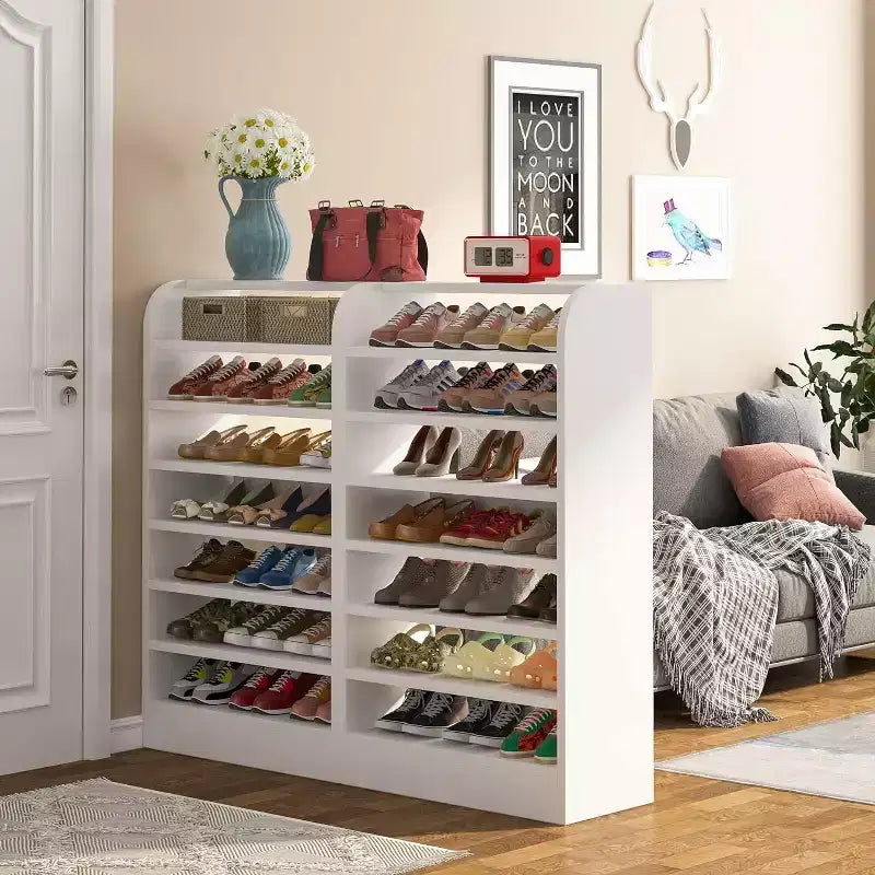 Meuble à chaussures ouvert en bois à 8 niveaux Tribesigns