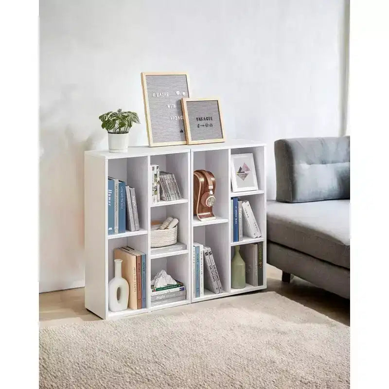 VASAGLE Bibliothèque avec 5 compartiments, étagères et organiseur de rangement cube autoportants pour petits espaces, blanc