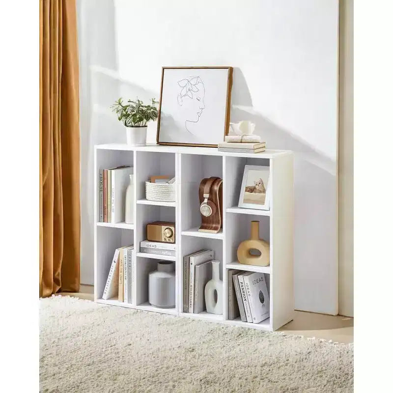 VASAGLE Bibliothèque avec 5 compartiments, étagères et organiseur de rangement cube autoportants pour petits espaces, blanc