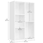 VASAGLE Bibliothèque avec 5 compartiments, étagères et organiseur de rangement cube autoportants pour petits espaces, blanc