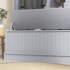 Meuble d'entrée 3-en-1 HOMCOM avec banc de rangement et porte-manteaux, 5 doubles crochets en acier et dispositif anti-basculement pour l'entrée