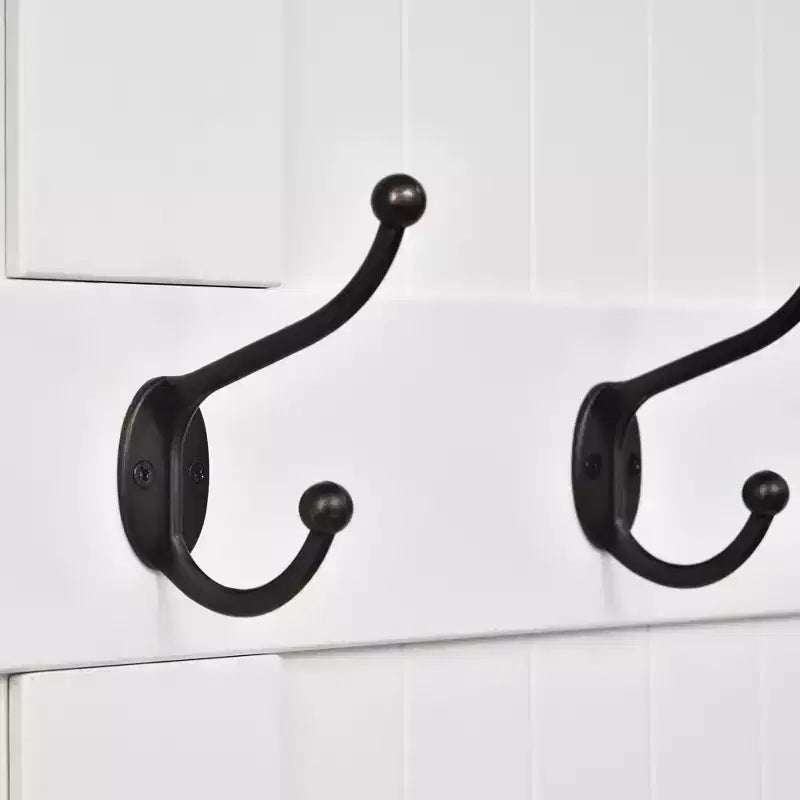 Meuble d'entrée 3-en-1 HOMCOM avec banc de rangement et porte-manteaux, 5 doubles crochets en acier et dispositif anti-basculement pour l'entrée