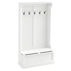 Meuble d'entrée 3-en-1 HOMCOM avec banc de rangement et porte-manteaux, 5 doubles crochets en acier et dispositif anti-basculement pour l'entrée
