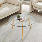 Table basse moderne du milieu du siècle à plateau en verre Van Beuren - Danya B.