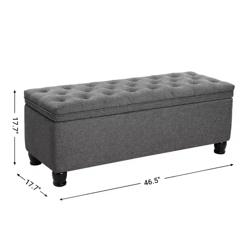 Banc de rangement SONGMICS, Bout de lit long avec rangement, Charge maximale 150 kg, Pieds en bois massif