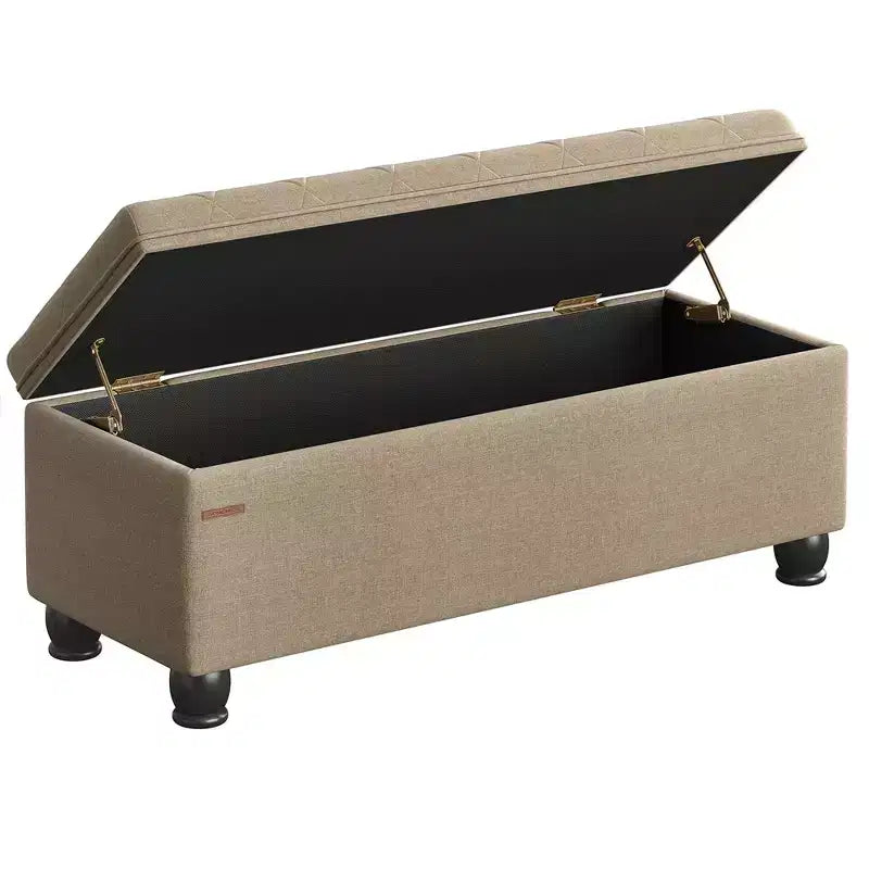 Banc de rangement SONGMICS, Bout de lit long avec rangement, Charge maximale 150 kg, Pieds en bois massif