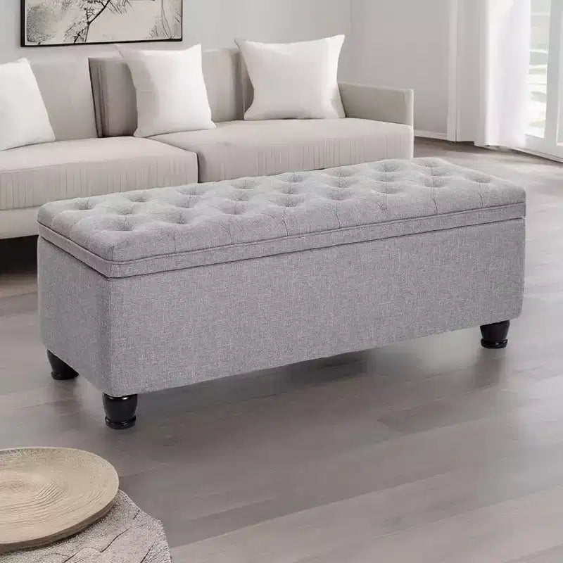 Banc de rangement SONGMICS, Bout de lit long avec rangement, Charge maximale 150 kg, Pieds en bois massif