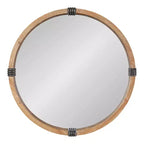 Miroir rond encadré Kate and Laurel Stockport, 28 de diamètre, naturel