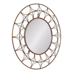 Kate and Laurel Avoca Round Metal Decorative Mirror, 28 Diameter, Bronze