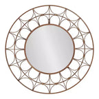 Miroir décoratif rond en métal Avoca de Kate and Laurel, 28 de diamètre, bronze