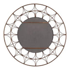 Miroir décoratif rond en métal Avoca de Kate and Laurel, 28 de diamètre, bronze