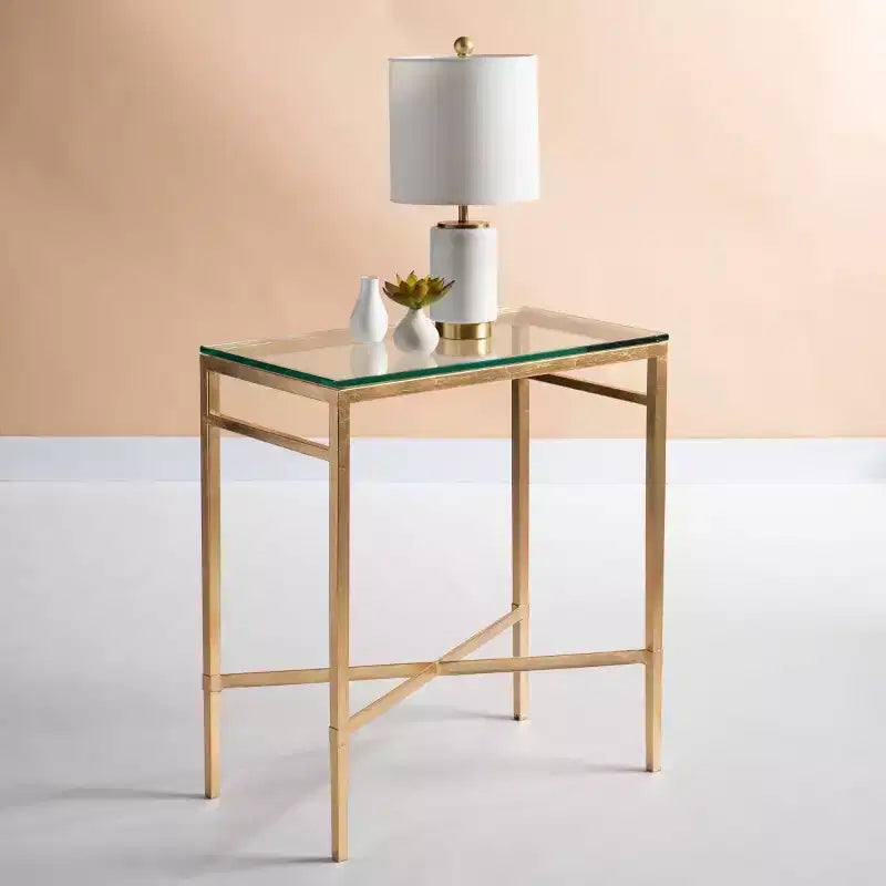 Table d'appoint en verre doré antique Viggo - AMH8300 - Safavieh Couture
