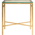 Viggo Antique Gold Glass Side Table - AMH8300 - Safavieh Couture