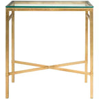 Viggo Antique Gold Glass Side Table - AMH8300 - Safavieh Couture