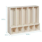 Porte-manteau pour enfants ECR4Kids Streamline 5 sections avec banc, mobilier de classe