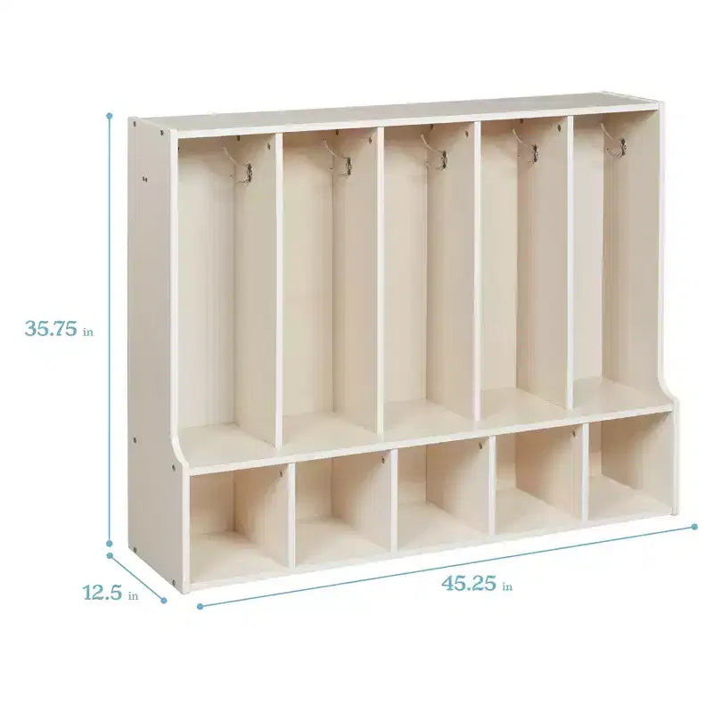 Porte-manteau pour enfants ECR4Kids Streamline 5 sections avec banc, mobilier de classe
