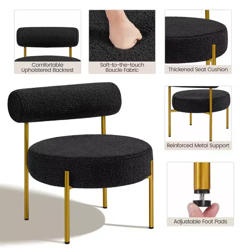 Yaheetech Fauteuil d'appoint en boucle pour salon, chambre à coucher, lounge