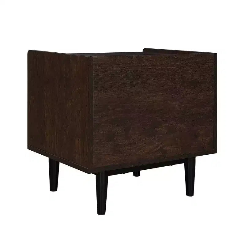 Table de chevet Duane moderne côtelée avec tiroir - Manhattan Comfort