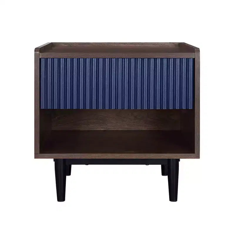 Duane Modern Ribbed Nightstand with Drawer - Manhattan Comfort