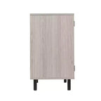 Meuble bar et bahut classique Emma et Oliver avec armoire à porte simple de style Shaker avec rangement pour verres suspendu et étagères ouvertes pour bouteilles