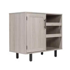 Meuble bar et bahut classique Emma et Oliver avec armoire à porte simple de style Shaker avec rangement pour verres suspendu et étagères ouvertes pour bouteilles