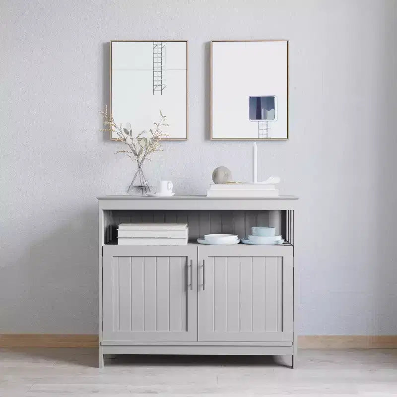 Buffet et vaisselier Merrick Lane avec meuble de rangement et étagère supérieure