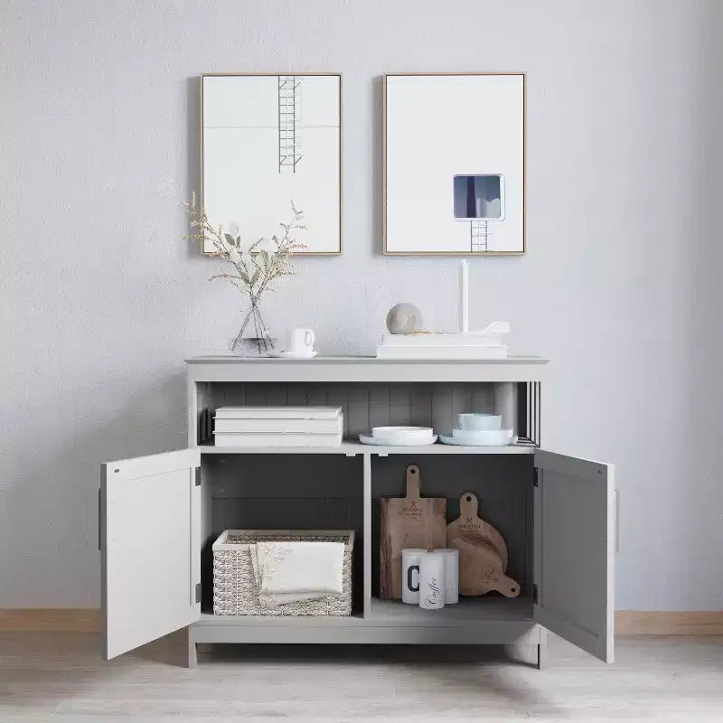 Buffet et vaisselier Merrick Lane avec meuble de rangement et étagère supérieure
