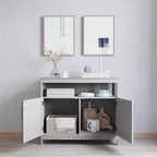 Buffet et vaisselier Merrick Lane avec meuble de rangement et étagère supérieure