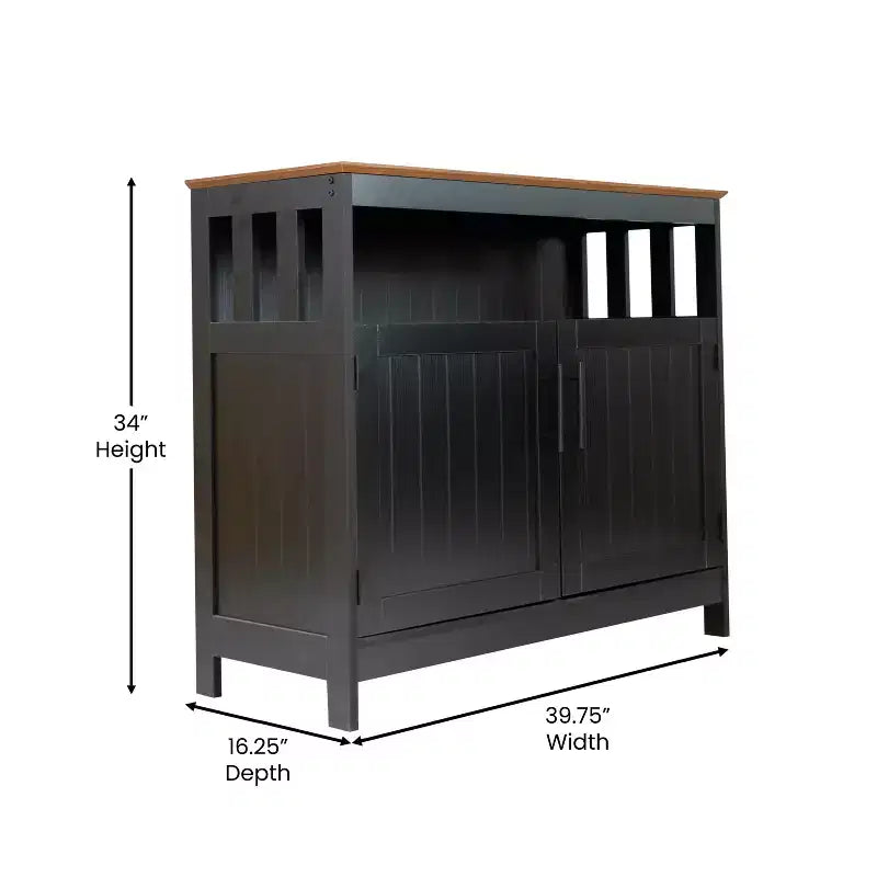 Buffet et vaisselier Merrick Lane avec meuble de rangement et étagère supérieure