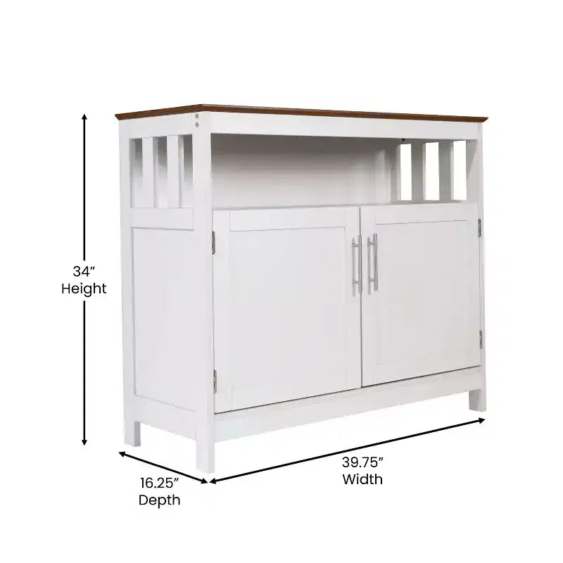 Buffet et vaisselier Merrick Lane avec meuble de rangement et étagère supérieure