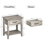 Table de chevet polyvalente Garvee pour chambre, chambre d'enfant, salon, table d'appoint avec tiroir de rangement, montage facile, gris